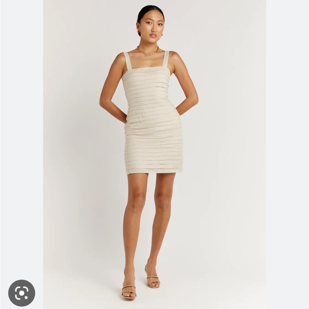 NWT!!! DISSH marnie pearl linen pintuck dress